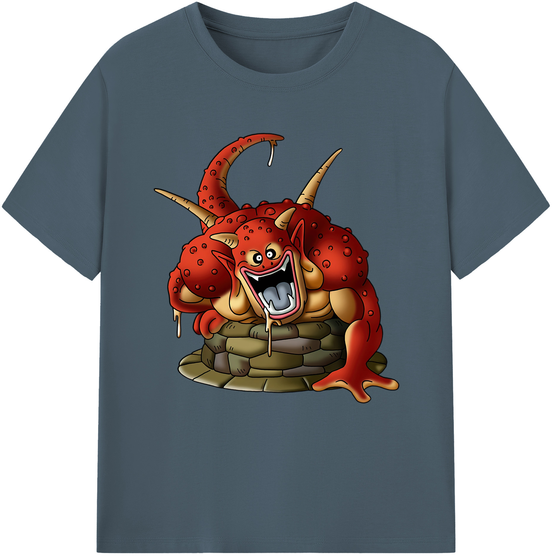 （画像用） ドラゴンクエスト Doragon Kuesuto Dragon Quest 綿100％半袖Tシャツ（フロントプリント）